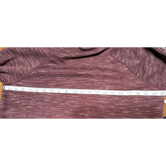 Gaiam Yoga Serene Fleece‎ Dress Hoodie Marled Wine Color Easy Fit SZ Large - Picture 8 of 9